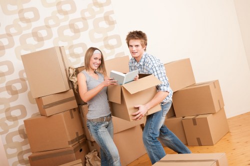 Professional movers loading a truck in Edgware